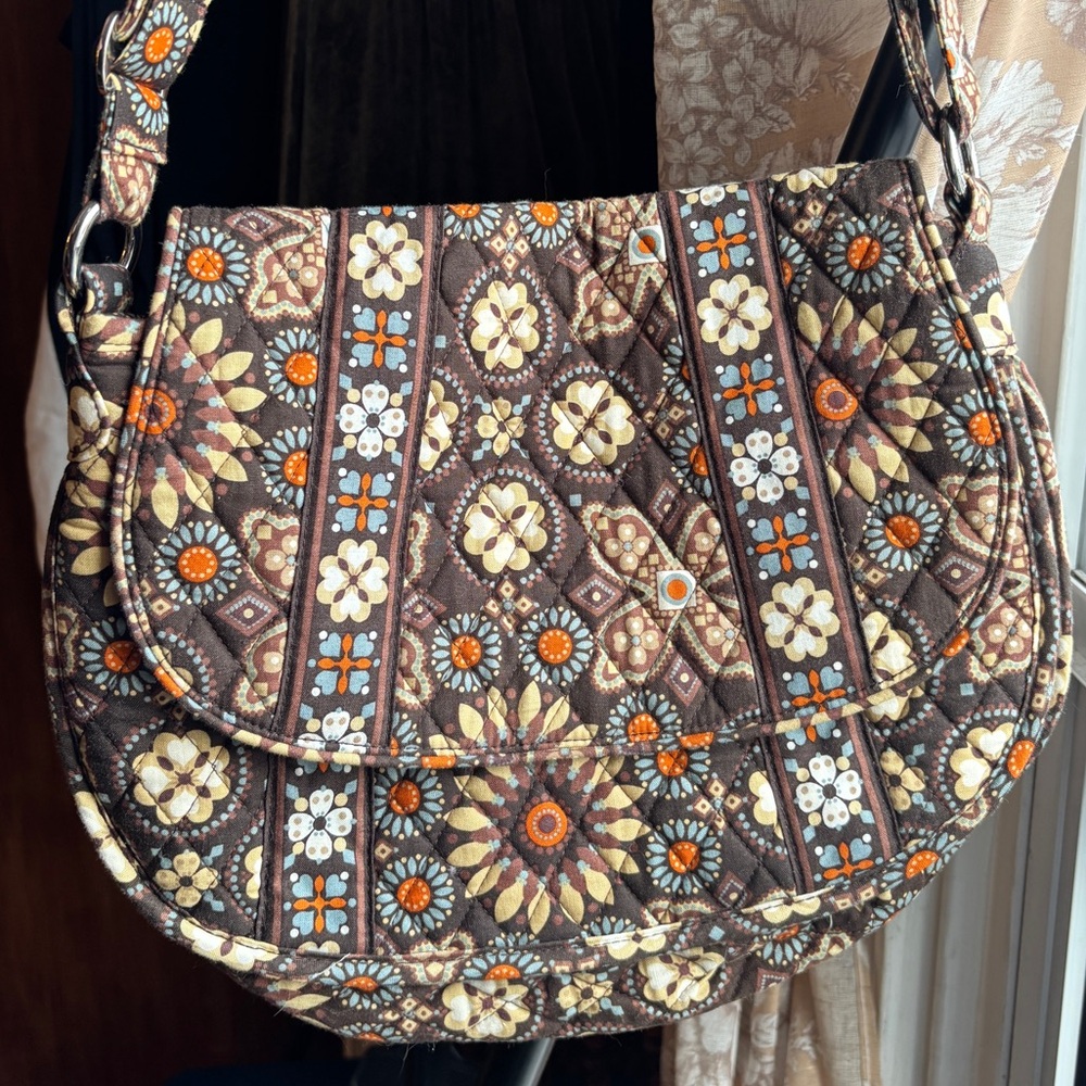 EUC Vera Bradley Canyon Print Purse | Brown Adjustable Crossbody Shoulder Bag - Picture 3 of 16